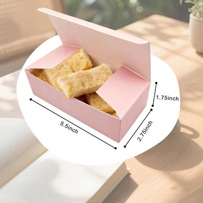 10 Pcs Pink Cookie Boxes Small Bakery Biscuit Boxes 5.5" x 2.75" x 1.75", Pink Wedding Party Favor