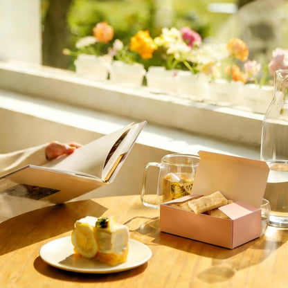 10 Pcs Pink Cookie Boxes Small Bakery Biscuit Boxes 5.5" x 2.75" x 1.75", Pink Wedding Party Favor