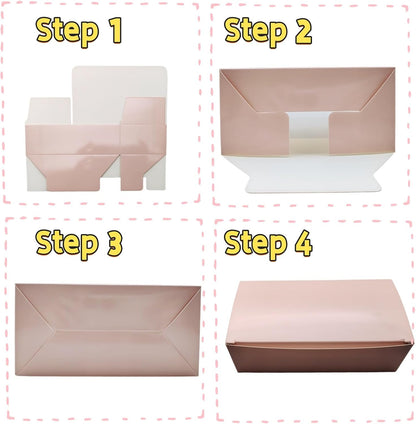 10 Pcs Pink Cookie Boxes Small Bakery Biscuit Boxes 5.5" x 2.75" x 1.75", Pink Wedding Party Favor