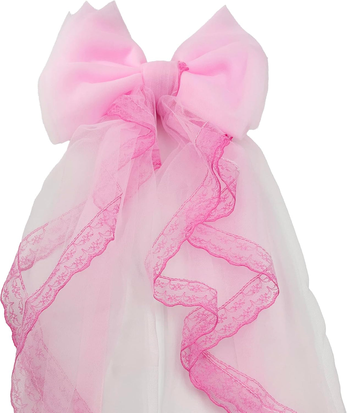2 Pcs Bow Curtain Tiebacks Lace Bowknot Curtain Holdbacks Curtain Tie Straps for Home Office Decorative(Pink)