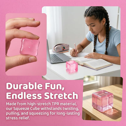 Squishy Stress Cube, Large Fidget Stress Ball Sensory Anti-Anxiety