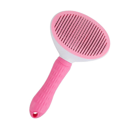 Self Cleaning Slicker Brush for Dogs & Cats, Skin Friendly Pet Grooming Brush for Shedding & Deshedding, One-Click Cleaning for Long & Short Hair