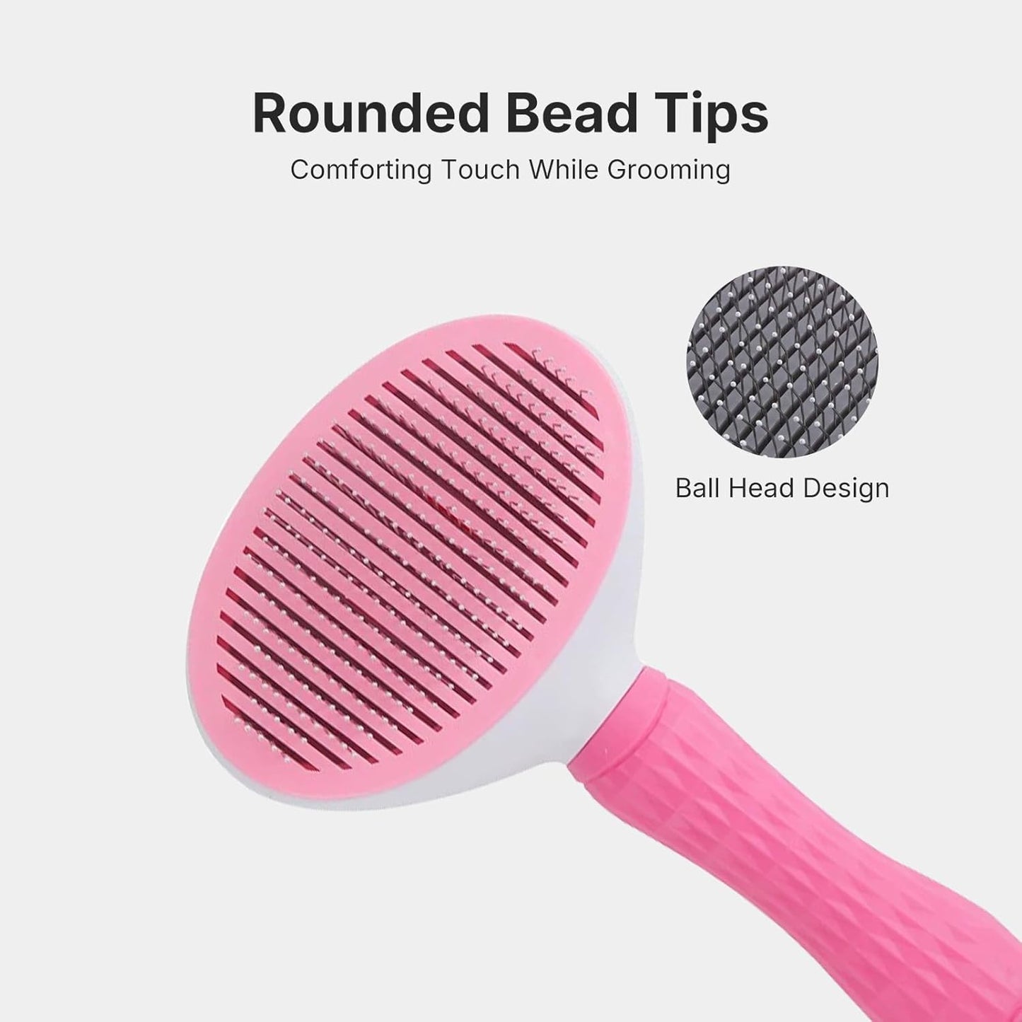 Self Cleaning Slicker Brush for Dogs & Cats, Skin Friendly Pet Grooming Brush for Shedding & Deshedding, One-Click Cleaning for Long & Short Hair