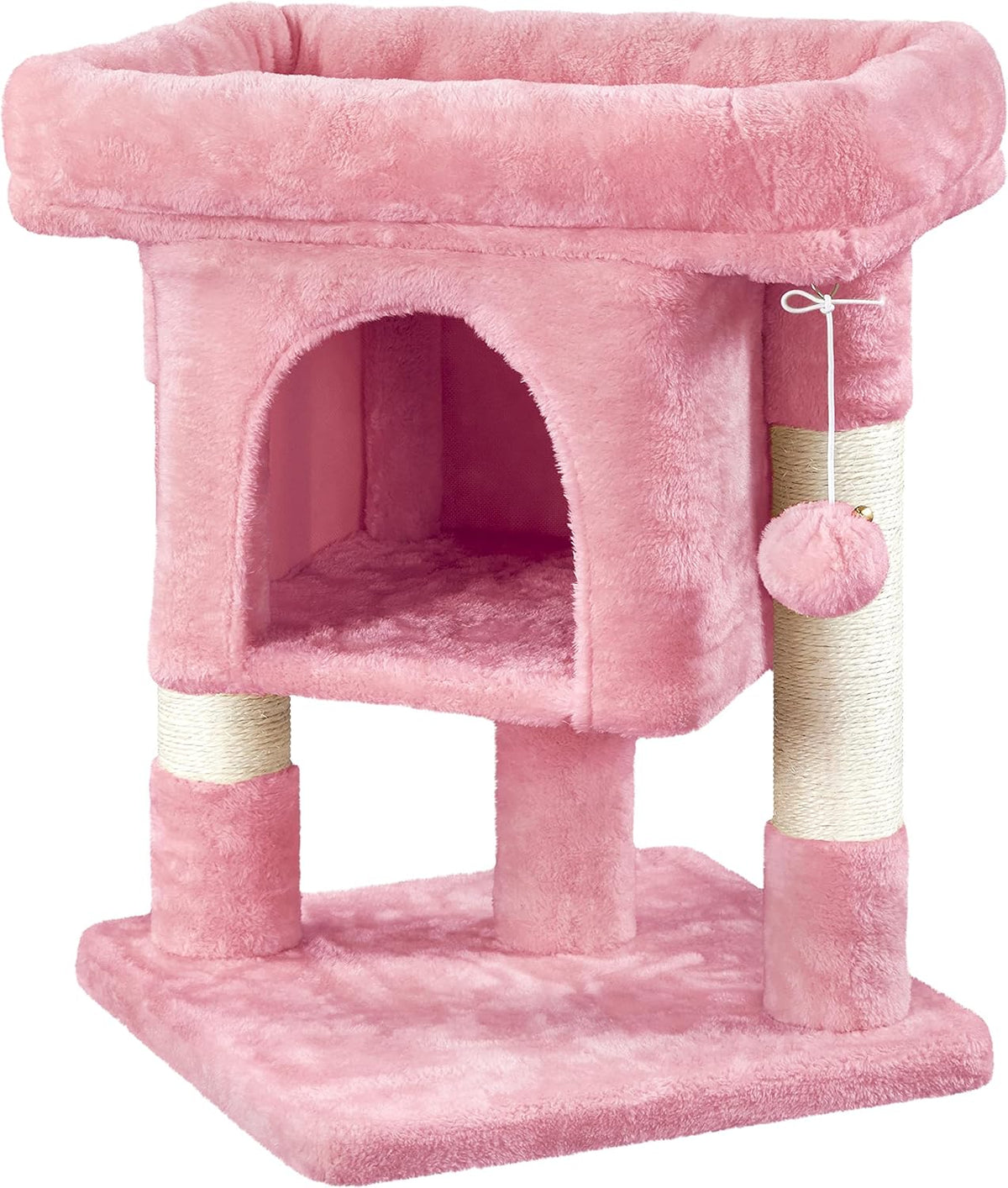 23.5in Small Cat Tree, Extra Large Plush Perch, Soft Condo