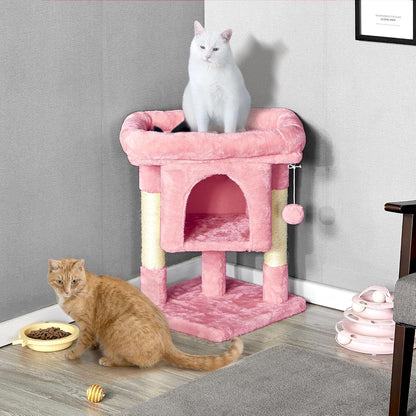 23.5in Small Cat Tree, Extra Large Plush Perch, Soft Condo