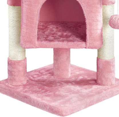 23.5in Small Cat Tree, Extra Large Plush Perch, Soft Condo