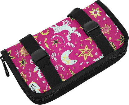 Hanging tissue box for car napkin holder sun visor with Adjustable straps & zipper Reusable tissue dispenser box for Autos Merry Christmas Gold Peach Deer