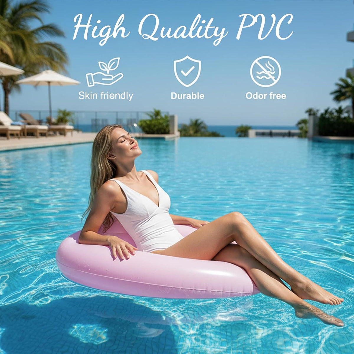 Inflatable Heart Pool Float, Sweet Love Swim Rings Float Loungers Tube for Summer Water Fun Beach Party Toys for Adults