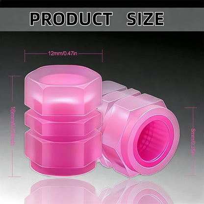 20 Pcs Glow in The Dark Tire Valve Caps (Pink)