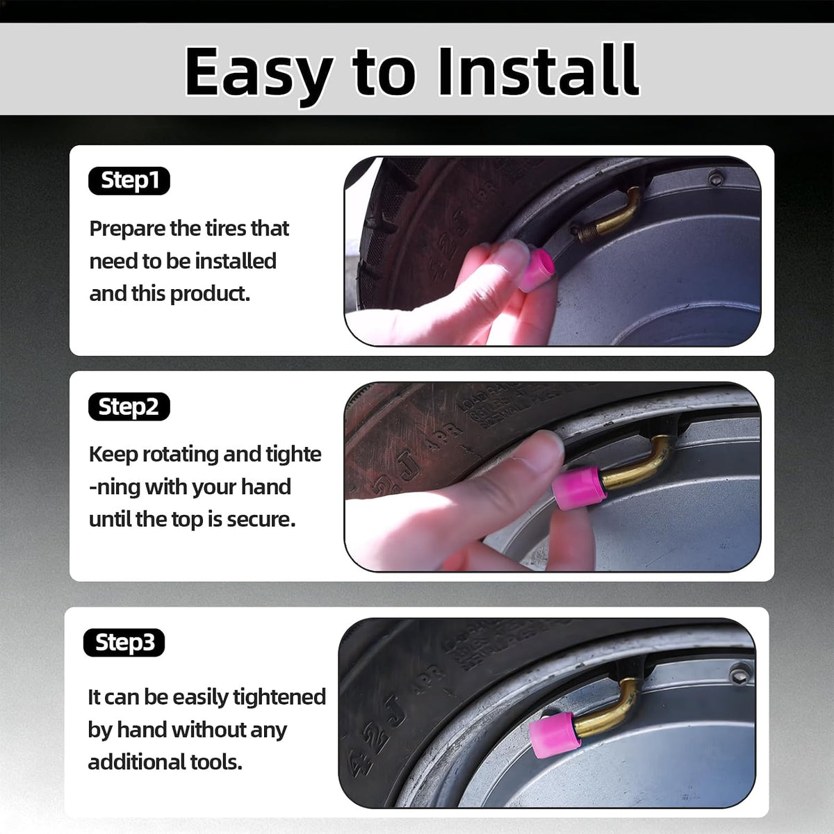 20 Pcs Glow in The Dark Tire Valve Caps (Pink)