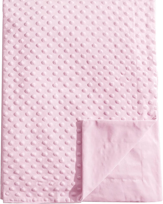 Micro Fleece Minky Baby Blanket for Girls with Double Layer and Soothing Raised Dots, Breathable and Soft Lightweight Receiving Blanket for Newborns 30x40 Inches, Pink