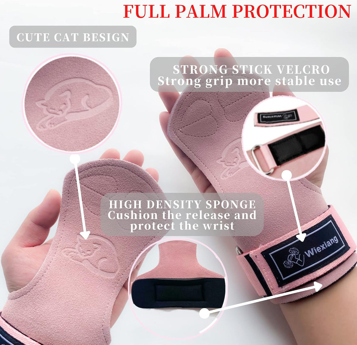 Adjustable Neoprene Padded Wrist straps for Weightlifting,Weight Lifting Straps Gym weight lifting wrist wraps，Gym Accessories for women for Men/Women(Pair)