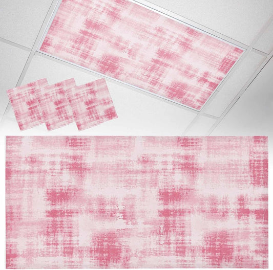 Fluorescent Light Covers for Ceiling Lights Classroom, Minimalist Rose Pink Magnetic Ceiling Light Cover Filter for School,Office, 4x2Ft,Pack Of 3, Boho Watercolor Inked Splatters