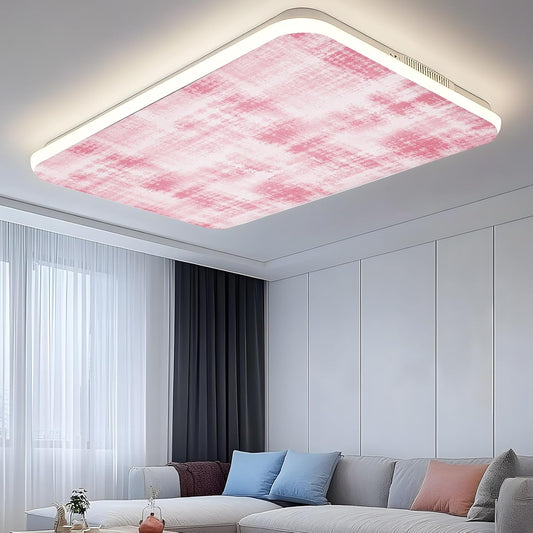 Fluorescent Light Covers for Ceiling Lights Classroom, Minimalist Rose Pink Magnetic Ceiling Light Cover Filter for School,Office, 4x2Ft,Pack Of 3, Boho Watercolor Inked Splatters