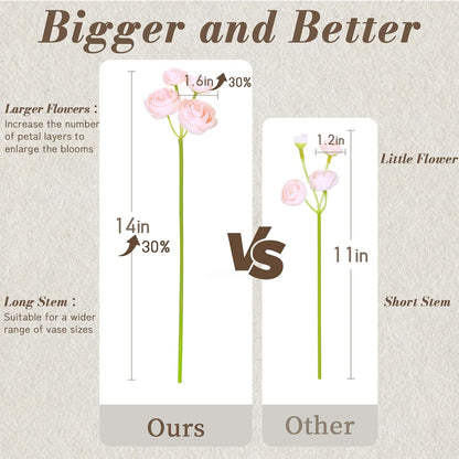 Fake Flowers Faux Flower Artificial Ranunculus Flowers Pink Peonies