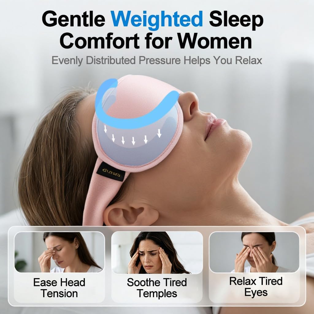 Blackout Weighted Eye Masks for Sleep, Airplane Travel Essentials