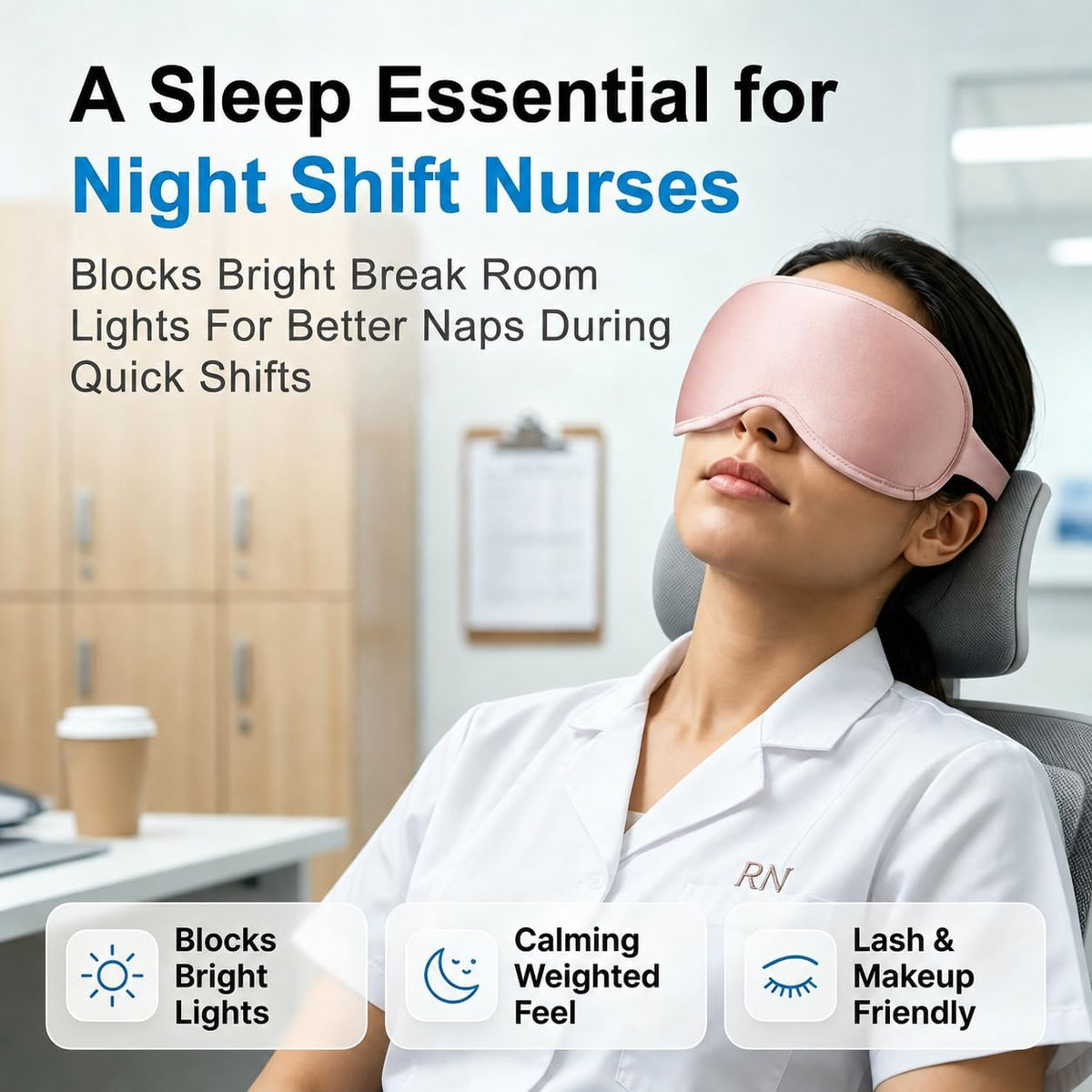 Blackout Weighted Eye Masks for Sleep, Airplane Travel Essentials