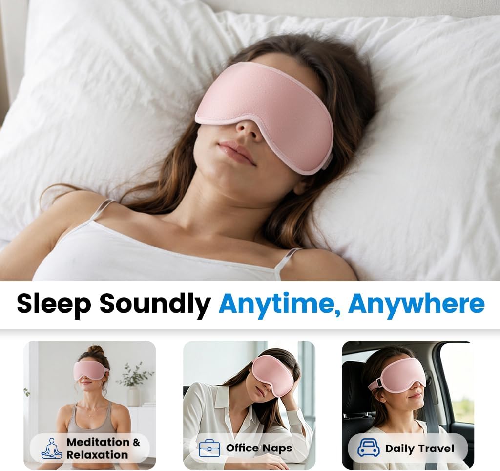 Blackout Weighted Eye Masks for Sleep, Airplane Travel Essentials
