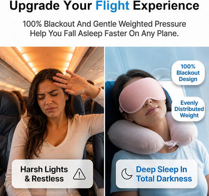 Blackout Weighted Eye Masks for Sleep, Airplane Travel Essentials