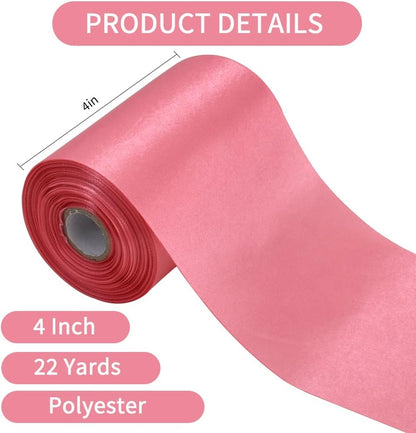 Dark Pink Satin Ribbon 4 Inch 22yd for Gift Wrap Christmas Decor
