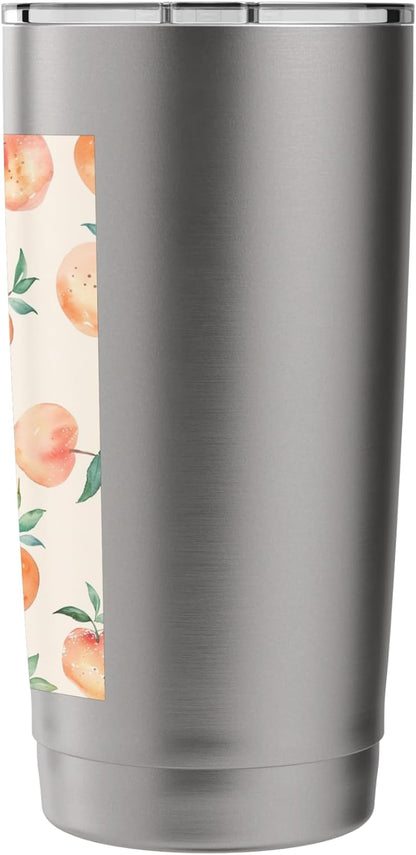 Cute Watercolor Fruit Pattern Art Peach Stainless Steel Insulated Tumbler