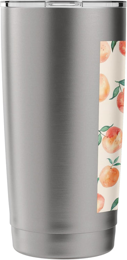 Cute Watercolor Fruit Pattern Art Peach Stainless Steel Insulated Tumbler