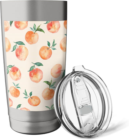 Cute Watercolor Fruit Pattern Art Peach Stainless Steel Insulated Tumbler