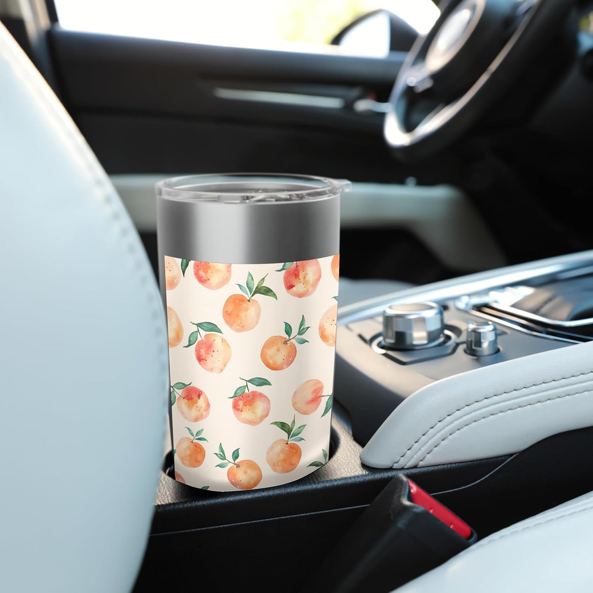 Cute Watercolor Fruit Pattern Art Peach Stainless Steel Insulated Tumbler