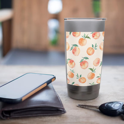 Cute Watercolor Fruit Pattern Art Peach Stainless Steel Insulated Tumbler