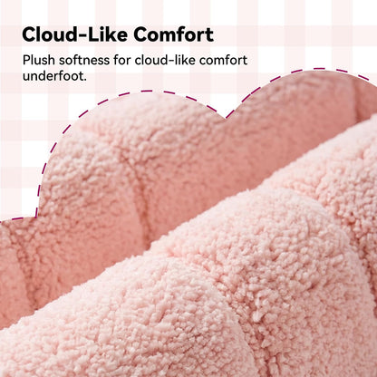 Pink Bathroom Rug 16" x 24", Non-Slip Microfiber Bath Mat