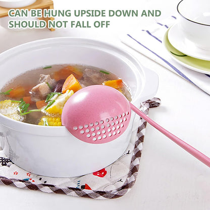 Ladle Spoon with Filter Strainer-2 in 1 Soup Ladle for Easy Serving of Soup, Stew, Gravy,Strainer Separates Liquids from Solids (Pink)