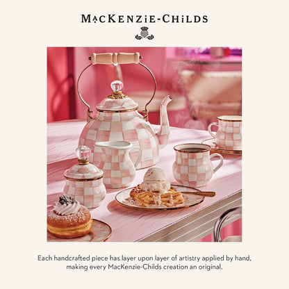Enamel Napkin Holder, Pink-and-White Rosy Check