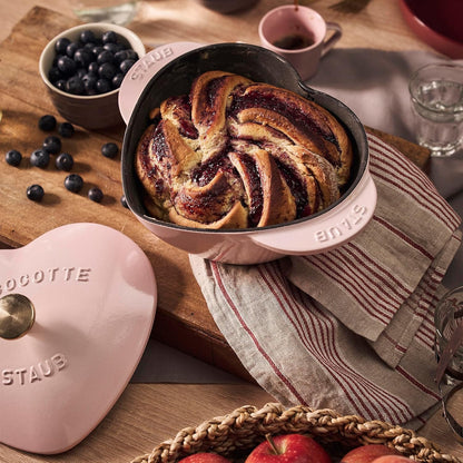 Cast Iron 1.75-qt Heart Cocotte - Peony Pink