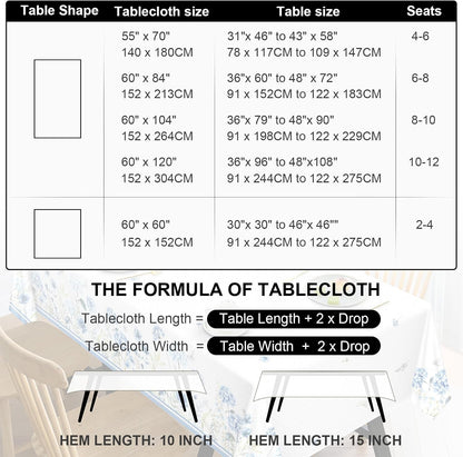 Rustic Pink Floral Tablecloth Waterproof, Classic French Country Table Cloth Rectangle Stain Resistant, Washable Table Cover for Home Kitchen Dining Party Decoration (55×70 Inch)
