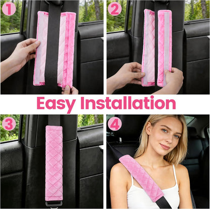 2 Pack Seat Belt Covers Soft Shoulder Pad for Cars & Backpack
