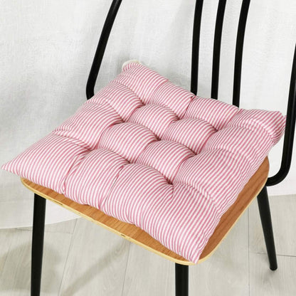 Boho Soft Seat Cushion Chair Pads with Ties Patio Outdoor Home Decor Indoor Dining Chairs Cushion Pink Striped 18"x18"