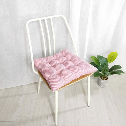 Boho Soft Seat Cushion Chair Pads with Ties Patio Outdoor Home Decor Indoor Dining Chairs Cushion Pink Striped 18"x18"