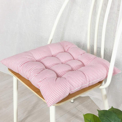Boho Soft Seat Cushion Chair Pads with Ties Patio Outdoor Home Decor Indoor Dining Chairs Cushion Pink Striped 18"x18"