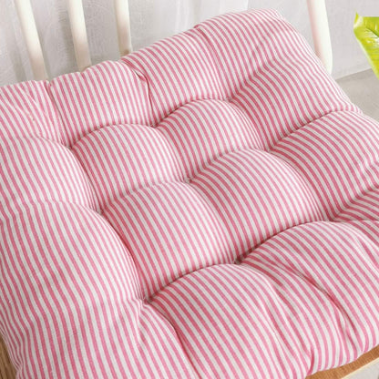 Boho Soft Seat Cushion Chair Pads with Ties Patio Outdoor Home Decor Indoor Dining Chairs Cushion Pink Striped 18"x18"