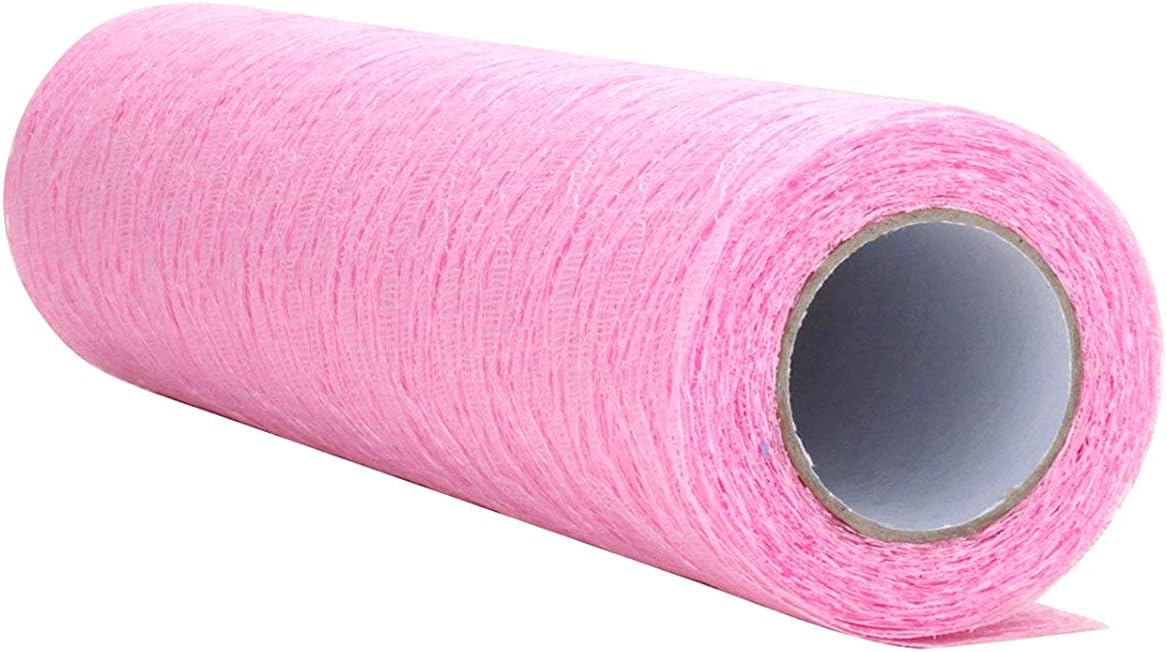 lace roll 12 inch 72Ft Pink Fabric for Wedding lace Table Runners Chair sash Bow DIY Wedding Party Art Craft Decor