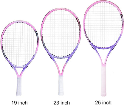 19" 23" 25" Kids Junior Tennis Racquet for Kids Children Boys Girls Tennis Rackets with Racket Cover