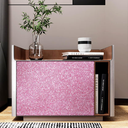 Light Pink Glitter Wallpaper - Peel and Stick Decorative Self Adhesive Glitter Fabric - Removable Sparkle Wallpaper for Bedroom & Girls Room Walls - 15.8"x78.7"