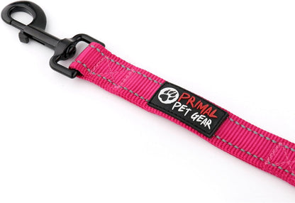 Dog Leash 6ft Long,Traffic Padded Two Handle,Heavy Duty,Reflective Double Handles Lead for Control Safety Training,Leashes for Large Dogs or Medium Dogs,Dual Handles Leads(Pink)