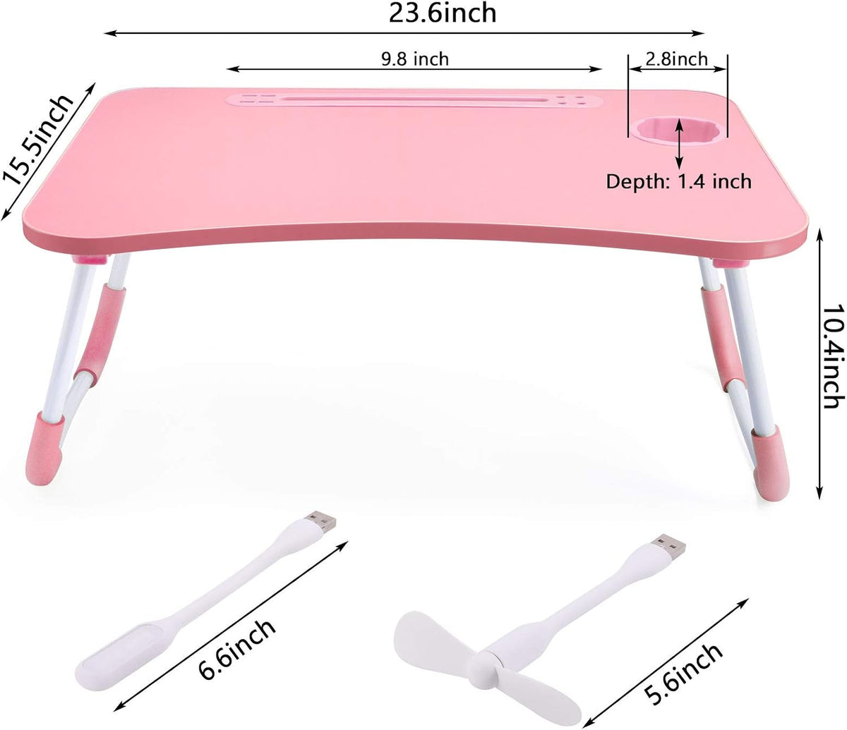 Foldable Lap Desk with Cup Holder for Bed, Couch, Floor