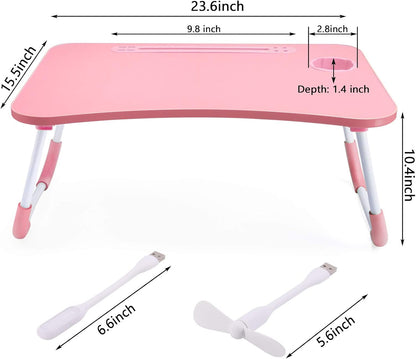 Foldable Lap Desk with Cup Holder for Bed, Couch, Floor