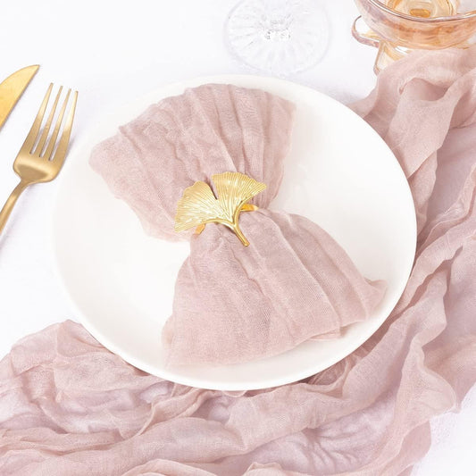 4 Pack Cheesecloth-Napkins Boho-Wrinkled-Gauze Washable-Linen Dinner-Table-Napkin for Wedding,Baby Shower, Birthday Party Decor(17 * 17'')