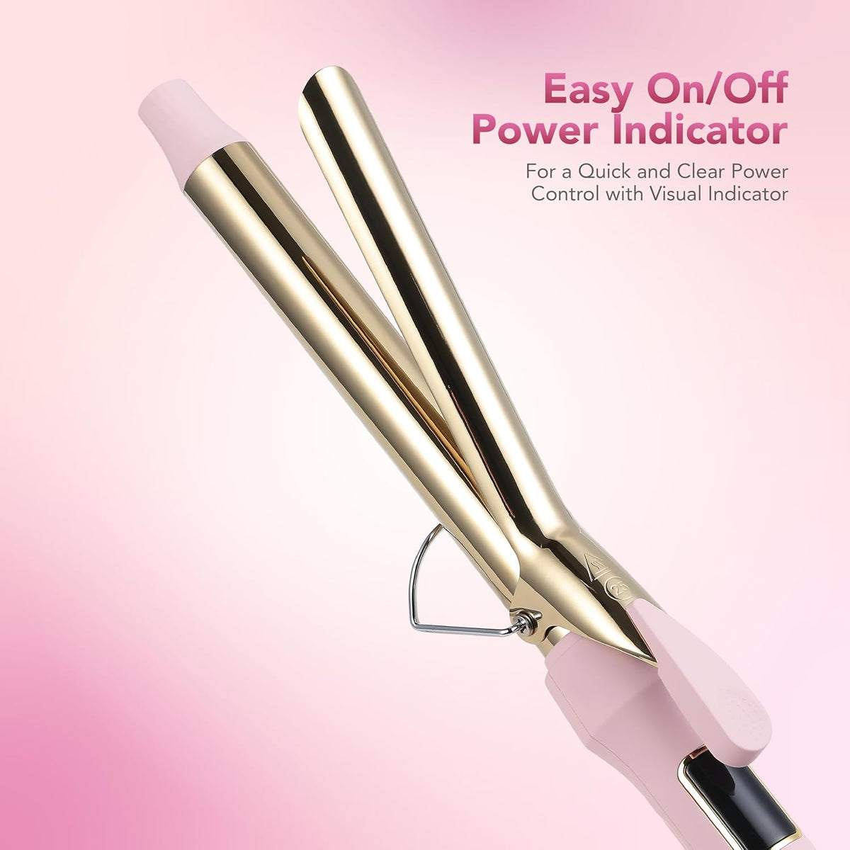 Paris Hilton - Curling Iron Hair Styler with Adjustable Heat, Pink