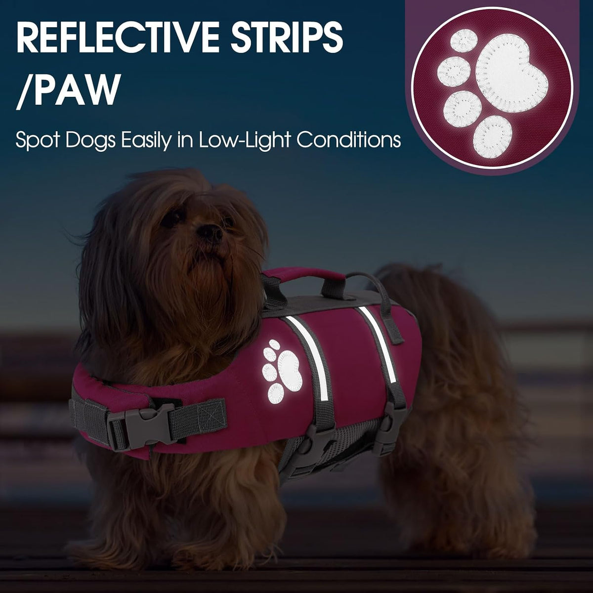 Medium Dog Life Jacket Dachshund Life Vest for Swimming & Boating