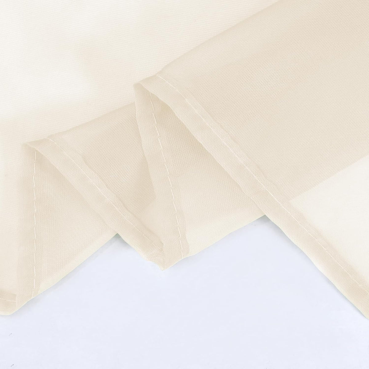 HUTO Beige Peach Sheer Window Scarf Valances for Girls Room Sheer Soft Voile Curtain Scarves for Wedding Party Canopy Bed 216 Extra Long 1 Panel