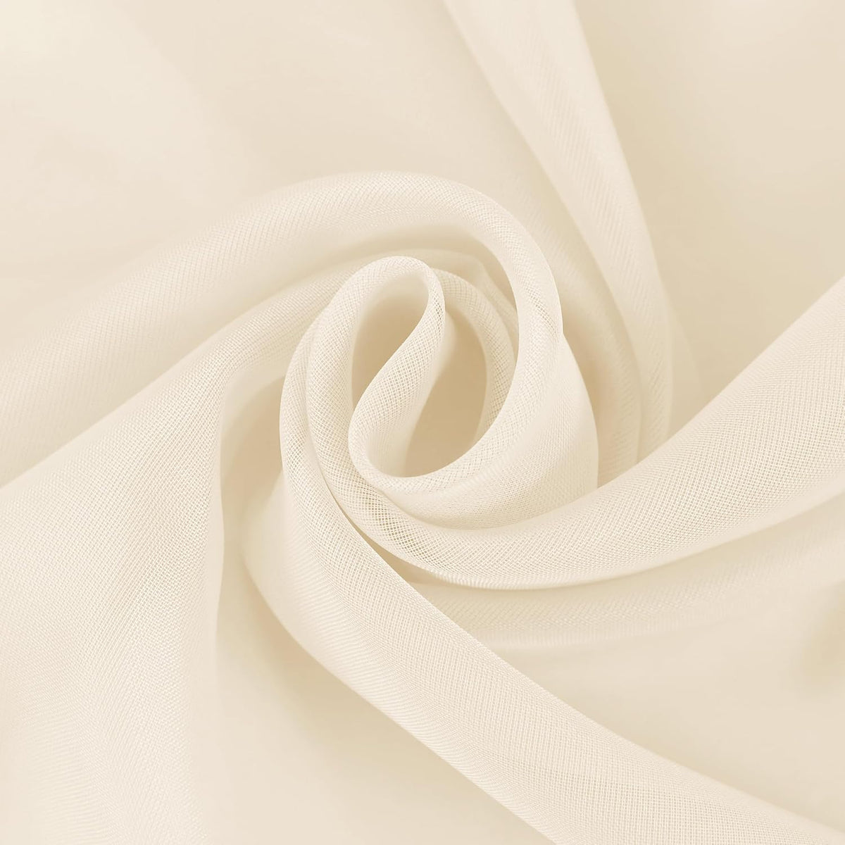 HUTO Beige Peach Sheer Window Scarf Valances for Girls Room Sheer Soft Voile Curtain Scarves for Wedding Party Canopy Bed 216 Extra Long 1 Panel